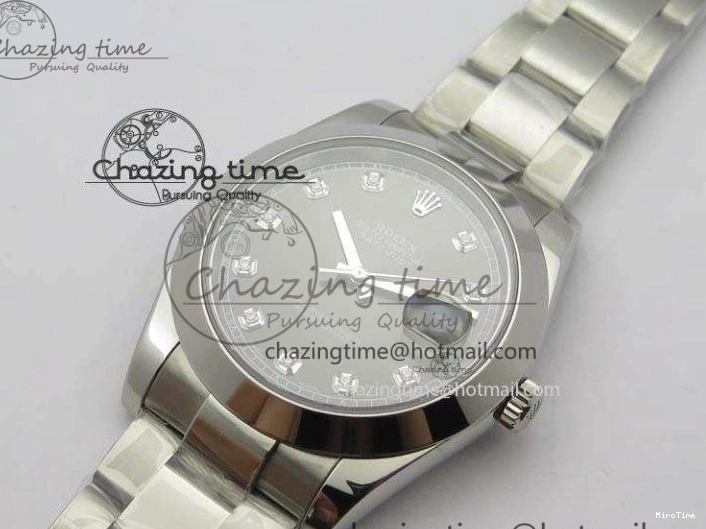 MiroTime 0515 Premium DateJust 41mm 126300 SS Noob 1:1 Best Edition Gray Dial Diam Markers On SS Bracelet A 3594